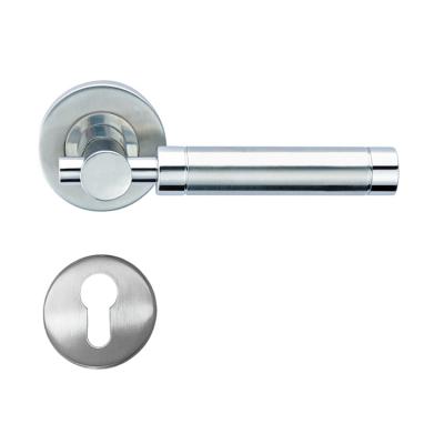 China Royall Luxury Modern Stainless Steel Indoor Pulls Round Rose Satin Polished Door Lever Handle For Bathroom for sale