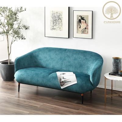 China Tech Fabric Sofa Stainless Steel Leg Couch Reclining Blue Living Room Sofa for sale