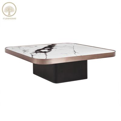 China Other modern black and gold coffee table coffee table for living room marble top coffee table set for sale