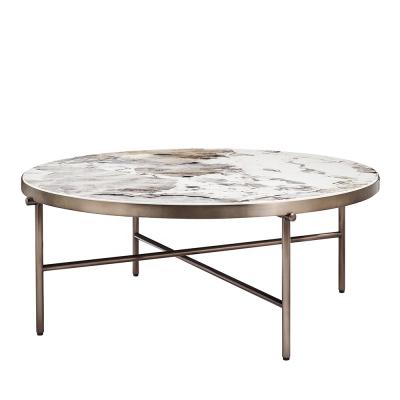 China Modern Gold Coffee Table Round Coffee Table Around Marble Top Coffee Table for sale