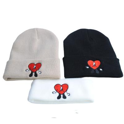 China Fashion\comfortable\durable Wholesale custom logo bad bunny beanie hats knitted hat for sale