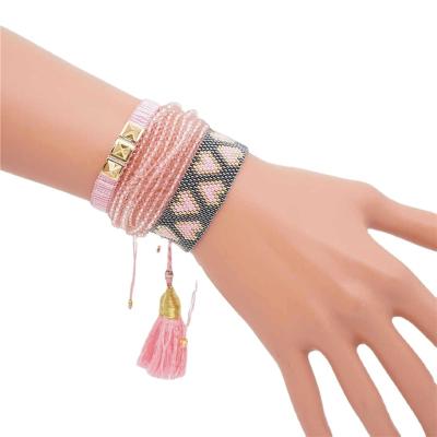 China Eye Popular Series Eyes Bracelet Mixed Color Pink Series Bracelet Drawstring Style Pull Rope Handmade fine Jewelry Bracelet bangles for sale