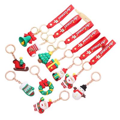 China TPU 2022 new bulk promotional products christmas kids gift custom logo cute kawaii key chain soft silicone pvc rubber keychains for sale