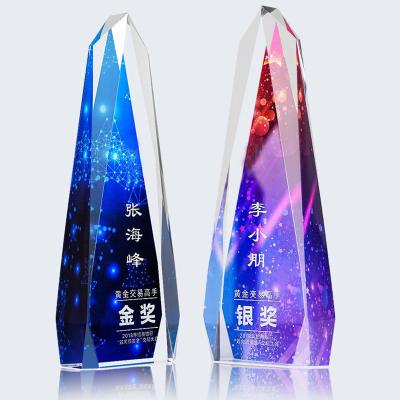 China Europe Hot selling custom Business Gift Solid Momentoes Metal Crystal Glass Acrylic Award Trophy Blank With Wooden Base Crystal Trophy for sale