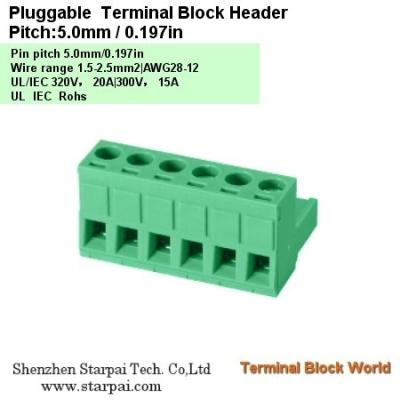 Chine La verticale principale de bloc de Prise-terminal relient le lancement de fil : 5.08mm/0,2 po à vendre