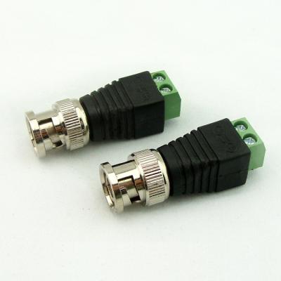 China Screw Terminal Blocks Coaxial Cat5 to BNC Male Video Balun Connector for sale