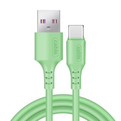 China Liquid silicone Fast Charging Cord USB Type C 5A Data Cable For Android for sale