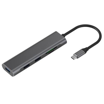 China 5 funcionales multi en 1 tipo eje sd Tf del Usb de C ranura el adaptador para el lector de tarjetas de aluminio del Usb 3,0 del divisor del ordenador portátil Adapter Type en venta