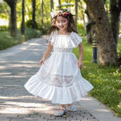 China Cotton Kids White Cotton Lace Dresses For Girls for sale