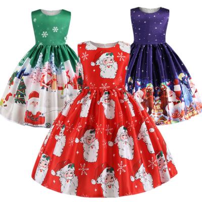 China Polyester And Cotton Kids Christmas Dresses for sale