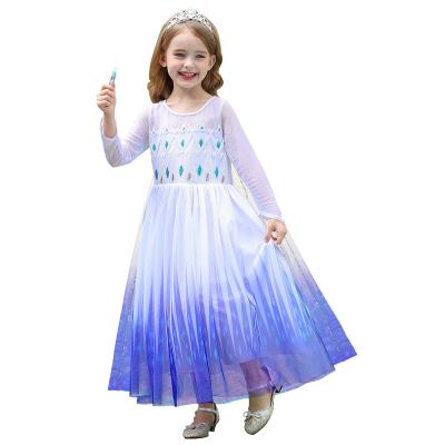 China Polyester/Cotton Kids Costume Elsa Handmade Sequins Princess Birthday Dress Up Dresses For Kids for sale