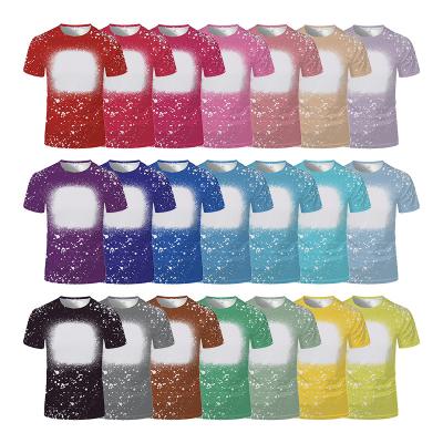 China Sublimation Blank Clothes Printed Heat Transfer Bleach Round Neck T-Shirt For Adults And Kids 802-TS-03 for sale