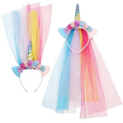 China Sweet Rainbow Unicorn Hairband for Kids for sale