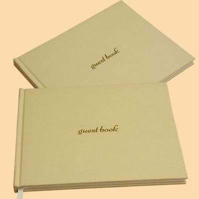 Chine Adaptez l'aluminium aux besoins du client chaud du tissu B5 de blanc de livre à couverture dure d'invité d'or de toile de livre emboutissant la couverture à vendre