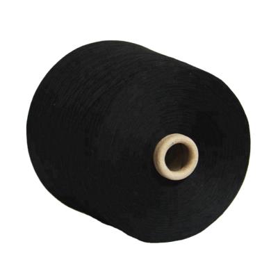 China Anti-pilling 100% High Quality 30/1 Recycled Black Spun Polyester Yarns in Bluk for sale