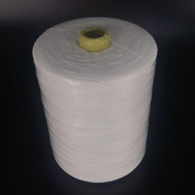 China High Tenacity 10S/3 Spun Polyester 100% Spun Bag Closing Yarn Raw White For Rice Bags for sale