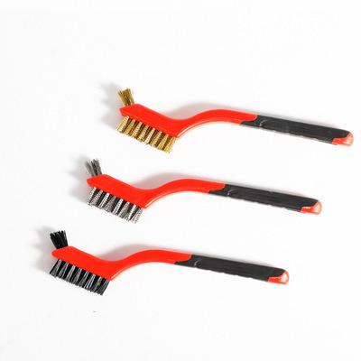 China 3pc Mini Wire Brush Set Brass Cleaner Clean Brush Set Welding Brass Cleaning Brush Slag and Rust for sale