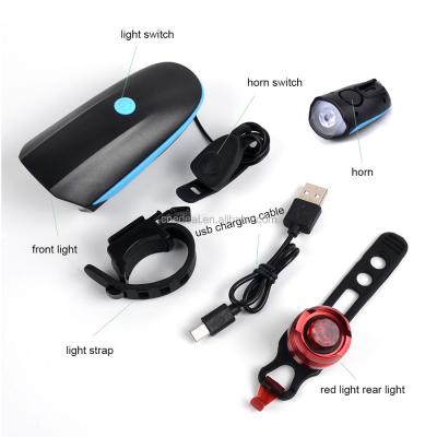 China Bike / Bicycle Jialitte Silicone Horn Accessories USB Rechargeable Tail Front Set Handle Led Bike Light for sale