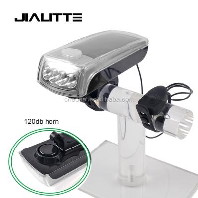 China Jialitte B050 Solar Power Dynamo Light Bicycle Handle Front Lights Solar Powered Led Light With Horn Bike Head Lamp for sale