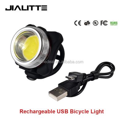 China Jialitte B022 Outdoor Super Bright COB LED Activities Light with Convex Lens USB Rechargeable COB Bicycle Light for sale