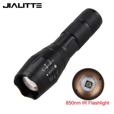 China Night Vision Devices Jialitte Auxiliary Light F125 E17 Hunting IR 850nm Night Vision 5W LED Invisible Light Aluminum Flashlight for sale