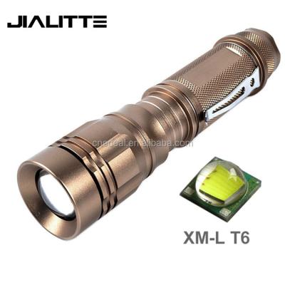 China Adjustable Focus Jialitte F008 5 Modes XML T6 Led Tactical Flashlight With Clip 26650 Adjustable Focus Torch for sale