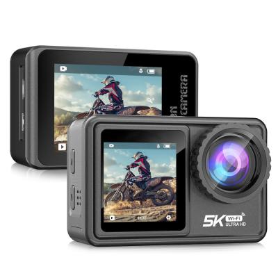 China 5k 30fps 1080p Wifi Waterproof EIS Outdoor HD Action Camera Dual Screen for sale