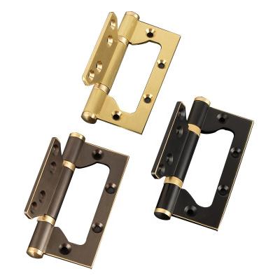 China Modern Indoor wood household furniture hinge pure copper butterfly free slot brass thickening for sale