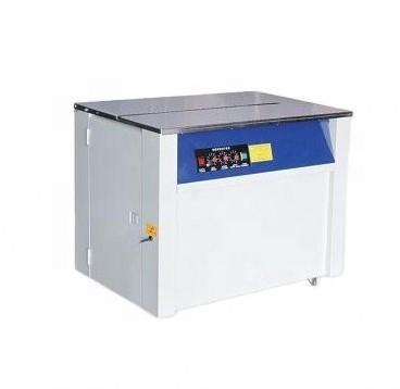 China Food carton packing semi-automatic double motor table pp thermal strapping machine high for box for sale