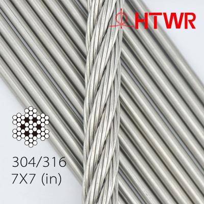 China Stainless Steel AISI304 Aircraft Wire Rope for Railing, Decking, DIY Balustrade, Boat Marine Hardware for sale