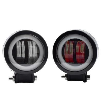 China Aviation Aluminum Round 6063 20W Led Work Light Suitable For Motorcycle Jeep Atv Led Spotlight Angel Eyes Waterproof ip67 Fog Light for sale