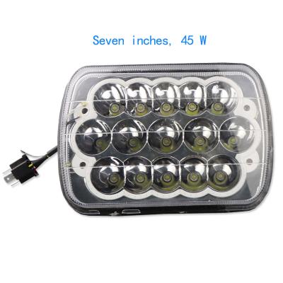 China 7 Inch 15 LED 45W Aviation Aluminum Super Light Beads 6063 High Quality Work Light With Ring Light IP67 Waterproof for sale