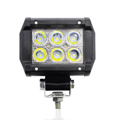 China Aviation Vehicle Accessories 18W Aluminum Double Row LED Work Light For Truck 24v 12v Offroad With Nail Factory Price for sale