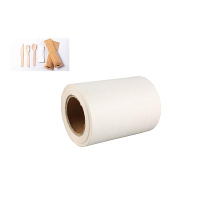 China Latest Recyclable Kraft Coated Paper Roll For Cutlery Spoon Fork Knife Wrapping for sale