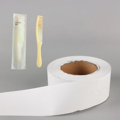 China Recyclable Eco Wrap Kraft Paper Roll For Hotel Soap Toothbrush Toothpaste Tube Comb for sale