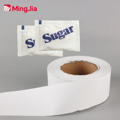 China Disposable recycled white transparent food packaging pe film coated paper for sugar packaging for sale