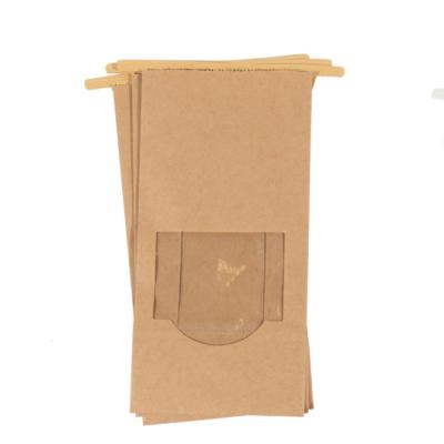 China Recyclable Food Grade Tin Tie Kraft Paper Bag For Bakery Cafe Paper Bag for sale