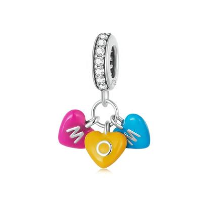 China TRENDY Thailand Factory Customized New 925 Sterling Silver Heart Rainbow Candy 2022 Logo Charm Jewelry For Girlfriend for sale