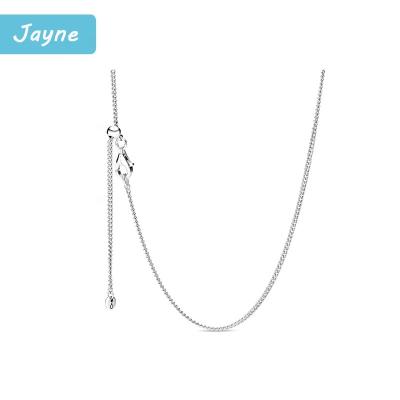 China Factory Custom TRENDY 925 Sterling Silver Fashion Jewelry Adjustable Chain Necklace for pandoraer charm pendants for sale