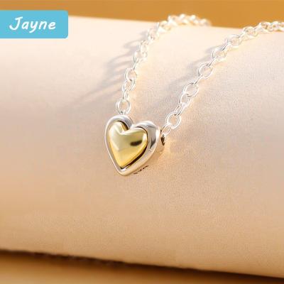 China CLASSIC vaulted two heart factory outlet gold and silver pendant suitable for pandoraer necklace clavicle collocation of chain ring for sale