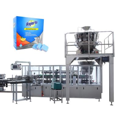 China Automatic Food Dishwasher Vertical Detergent Tablets Machine Box Cartoning Packing Machine for sale