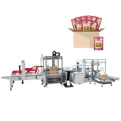 China Automatic Food Adhesive Tape Sealing Pouch Carton Filler Case Packing Machine for sale