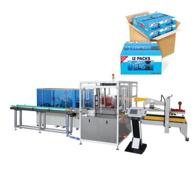 China Automatic Food Factory Price Case Packer Box Into Big Carton Packaging Machine for sale