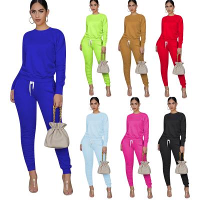 China Popular Anti-wrinkle New Long Sleeve Two Piece Set Stacked Pants Set Two Piece Set Women Clothing for sale