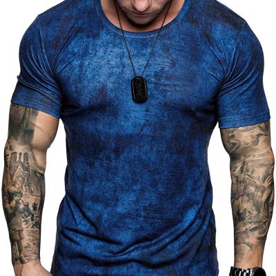 China New Style Anti-Wrinkle Popular Short Sleeve Sport Tie Dye Men Slim Casual T-Shirts for sale