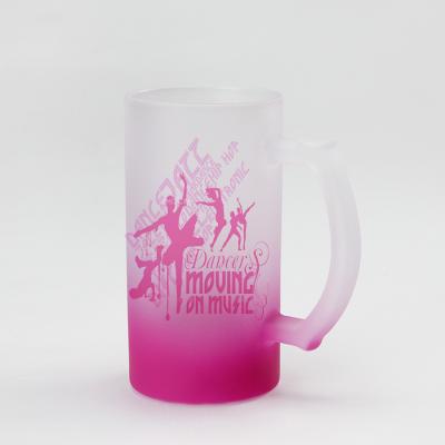 China New Sublimation Glass Products Viable Wholesale Popular Drinking Glass Mug for sale