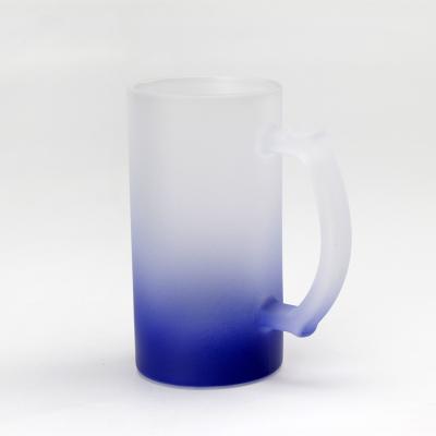 China Sustainable Top Quality Sublimation Coated Frosted Glass Beer Mug Mug Blanks for sale