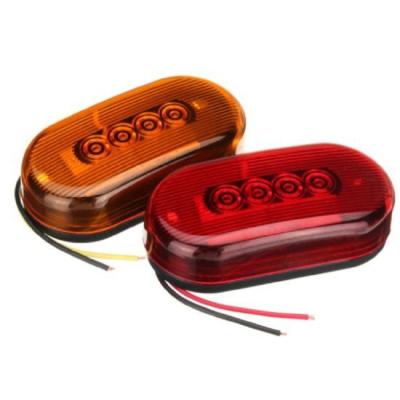 China Indicator 4 Led Amber Red Side Marker 4 Inch Oval Turn Signal Tail Light For Truck Trailer Truck Pickup Car for sale