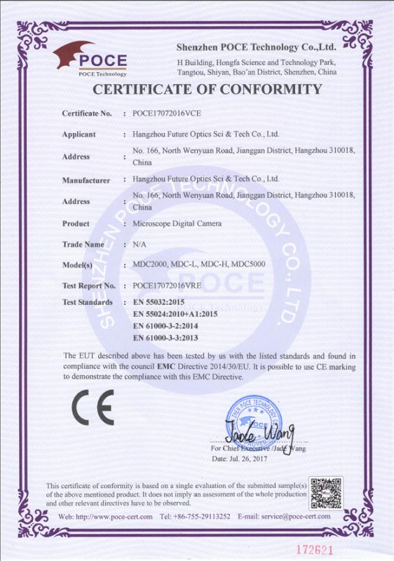 CE - Hangzhou Future Optics Sci & Tech Co., Ltd.