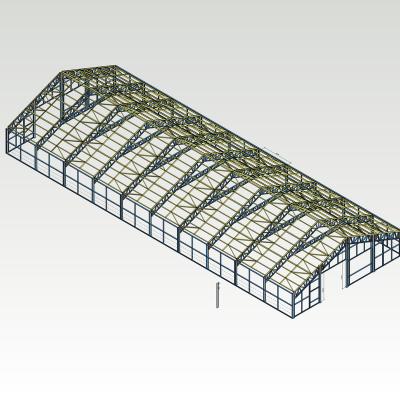 China Vegetable Fruit Flower Strawberry AZ150 Galvanized Light Steel Structure Frame For Greenhouse for sale